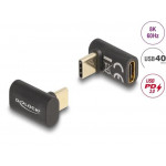 Delock Adaptér USB 40 Gbps USB Type-C™ PD 3.0 100 W samec na samice pravoúhlý 8K 60 Hz