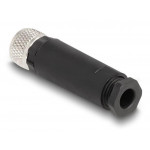 Delock A-kódovaný 3 pinový zásuvky konektor M8 pro šroubové připojení montáž