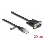 Delock Kabel ze zástrčky RJ45 na zástrčku sériového rozhraní RS-232 D-Sub 9, 30 cm, černý