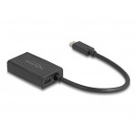 Delock Adaptér ze zásuvku DisplayPort na zástrčky USB Type-C™ (DP Alt Mode), 4K, s PD o výkonu 85 W