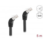 Delock Síťový kabel RJ45 Cat.6A S/FTP, zalomený dolů o 45°, 5 m, černý