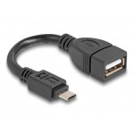 Delock Kabel USB 2.0 OTG Typ Micro-B samec na Typ-A samice 11 cm
