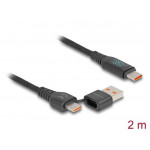 Delock Rychlonabíjecí kabel USB 2.0 ze zástrčkového rozhraní USB Type-C™ + USB Typ-A na zástrčkové rozhraní USB Type-C™ 