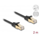 Delock Síťový kabel RJ45 s pleteným opláštěním, Cat.6A, ze zástrčky U/FTP na zástrčku, 2 m, černý