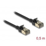 Delock Síťový kabel RJ45 Cat.8.1, F/FTP Slim Pro, 0,5 m, černý
