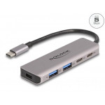 Delock Dvouportový rozbočovač sítě USB 5 Gbps se dvěma porty USB Type-C™, se dvěma porty Typu-A a s konektorem USB Type-C™