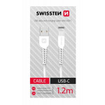 SWISSTEN DATOVÝ KABEL USB/USB-C BÍLÝ 1,2M (SAMOPRODAVAČ)