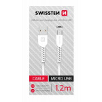 SWISSTEN DATOVÝ KABEL USB/MICRO USB BÍLÝ 1,2M (SAMOPRODAVAČ)