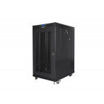 LANBERG Volně stojící skříň 19" 22U/800x1000 LCD síťované dveře černá (RAL9004)   (v rozloženém stavu)