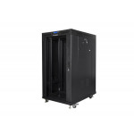 LANBERG Volně stojící skříň 19" 22U/800x1000 LCD skleněné dveře černá (RAL9004)   (v rozloženém stavu)