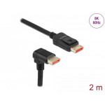 Delock DisplayPort kabel samec přímý na samec 90° pravoúhlý dolů 8K 60 Hz 2m