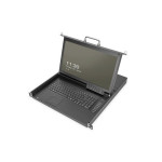 DIGITUS DS-72220-2GE 17" Modulární HD LCD TFT KVM konzole, 8 portů VGA KVM, německá klávesnice, černá (RAL 9005)