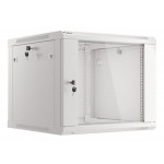 LANBERG Nástěnná jednodílná skříň 19", 9U 600x600 snadná a rychlá montáž (v rozloženém stavu) šedá (RAL7035)  