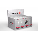 SWISSTEN SET SAMOPRODAVAČ (5x kabel MicroUSB, 5x USB-C, 5x lightning, 5x CL 2USB 4,8A)
