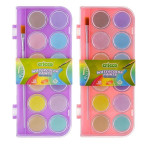 Vodové barvy Cricco,12 barev + štětec, pastelové