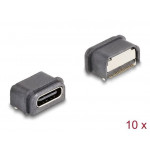 Delock 16-pinový SMD konektor USB 5 Gbps USB Type-C™, zásuvkový, k montáži pájením, vodotěsný, 10 ks