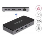 Delock Dokovací stanice USB Type-C™ 4K - duální HDMI MST / USB / Gibabit LAN / PD 3.0 85 W