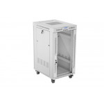 LANBERG Volně stojící skříň 19" 22U/600x800 LCD skleněné dveře šedá 