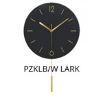 PLATINET NÁSTĚNNÉ KULATÉ HODINY LARK BLACK, tichý mechanismus, stylové kyvadlo