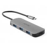 ACER 7IN1 TYPE C DONGLE: 1x HDMI,1x USB-C (Power Delivery max. 100W), 3x USB3.2, 1× SD, 1× micro SD