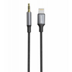 SWISSTEN AUDIO ADAPTÉR TEXTILE LIGHTNING (samec) / 3,5 mm JACK (samec) 1,5 M ČERNÝ (nahrazuje 73501213)
