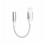SWISSTEN AUDIO ADAPTÉR TEXTILE LIGHTNING (samec) / 3,5mm AUX 0,15 M BÍLÝ (nahrazuje 73501212)
