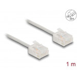 Delock Síťový kabel rozhraní RJ45 Cat.6, UTP Ultra Slim, 1 m, šedá s krátkými zástrčkami
