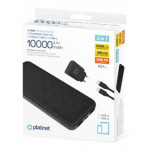 PLATINET POWER BANK 10000 mAh + PD CHARGER 20W + USB-C kabel černá