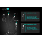 CONNECT IT Wirez 6in1 1x USB-C 1x Lightning 1x Watch charger 1,25 m ČERNÝ