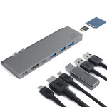 Green Cell HUB Connect60 8in1 adaptér (Thunderbolt 3, USB-C, HDMI, 3x USB 3.0, SD, microSD) pro MacBook Pro 13"/15" 2016 - 2019