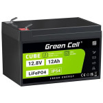 Green Cell CUBE LiFePO4 baterie pro volný čas 12Ah 12,8V 153,6Wh solární baterie pro invalidní vozík, hračky, skútry, sekačky na t