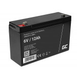 Green Cell AGM VRLA 6V 12Ah maintenance-free battery for the alarm system, cash register, toys