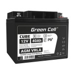 Green Cell CUBE AGM IP54 12V 40Ah VRLA Battery Gel deep cycle scooter mower boat barge mower tractor fishing boat