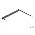 Delock Telefonní kroucený kabel ze zástrčky RJ11 na zástrčku RJ11, černý, 2 m