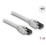 Delock Síťový kabel RJ45 Cat.8.1 S/FTP, délky 1 m, šedá