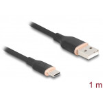 Delock USB 2.0 kabel USB Typ-A samec na USB Type-C™ samec 1 m černá Silikon
