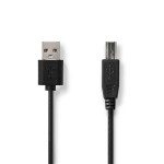 Nedis CCGL60101BK20 - USB Kabel | USB 2.0 | USB-A Zástrčka | USB-B Zástrčka | 2.00 m | Černá