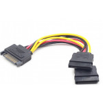 GEMBIRD Kabel SATA napájecí na 2x SATA, rozdvojka, 15cm