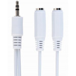 GEMBIRD Kabel rozdvojka jack 3,5mm na 2x3,5mm M/F, 10cm, audio