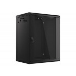 LANBERG 19" RACKOVÁ SKŘÍŇ PRO MONTÁŽ NA STĚNU 15U/600X450 (v rozloženém stavu) S PROSKLENÝMI DVEŘMI ČERNÁ  V2