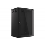LANBERG 19" RACKOVÁ SKŘÍŇ PRO MONTÁŽ NA STĚNU 18U/600X450 (v rozloženém stavu) S PROSKLENÝMI DVEŘMI ČERNÁ  V2