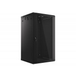 LANBERG 19" RACKOVÁ SKŘÍŇ PRO MONTÁŽ NA STĚNU 22U/600X600 (v rozloženém stavu) S PROSKLENÝMI DVEŘMI ČERNÁ  V2
