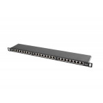 LANBERG PATCH PANEL 24 PORTŮ 0,5U 19" CAT.6 FTP STÍNĚNÝ ČERNÝ 