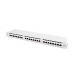 LANBERG PATCH PANEL 24 PORTŮ 1U 19" CAT.6 FTP STÍNĚNÝ ŠEDÝ 