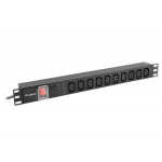 LANBERG 19"  1U 10A 2M 10X ZÁSUVEK IEC C13 ČERNÁ C14