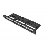LANBERG 24PORTOVÝ PATCH PANEL 1U S ORGANIZÉREM PRO KEYSTONE MODULY ČERNÝ 