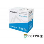 LANBERG LAN KABEL CAT.5E FTP 305M PEVNÝ CU ŠEDÝ CPR + FLUKE PASSED 