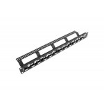 LANBERG PATCH PANEL BLANK 24 PORTŮ 1U STAGGERED S ORGANIZÉREM PRO MODULY KEYSTONE BLACK 