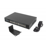 LANBERG SWITCH  24X 100MB POE+/2X COMBO RACK 19" GIGABITOVÝ ETHERNET 250W