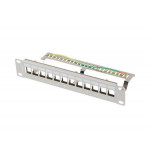 LANBERG PATCH PANEL 12 PORTŮ 1U 10" FTP PRO MODULY KEYSTONE ŠEDÝ  V2
